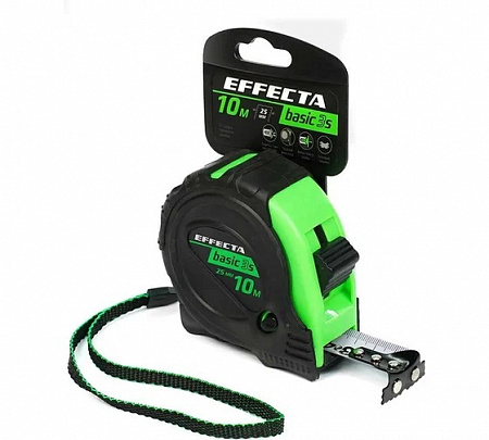 Рулетка с магнитом, 10 м x 25 мм 3 стопа//EFFECTA Basic 3S