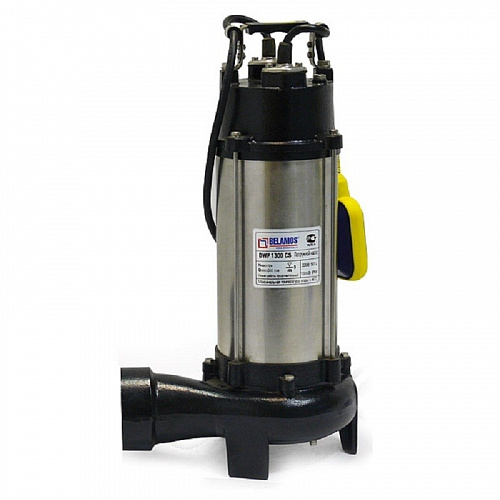 Насос BELAMOS DWP 1800 CS (грязевая; 1,5кВт;24куб/час; Высота 10м; Гл.5м; D75мм; 55х40х20см; 25,5кг)