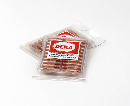 Контактные наконечники DEKA М6х28 медь 0,8 мм (100 шт в уп.)