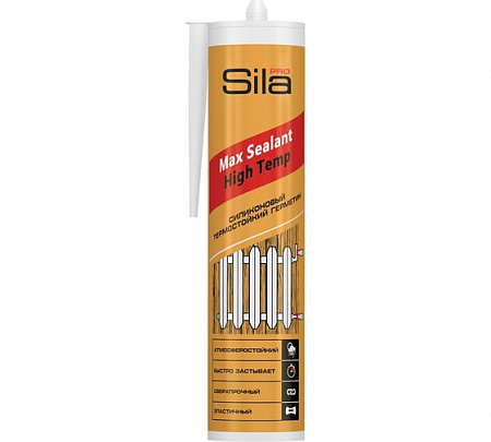 Герметик силиконовый красный термостойкий 280мл Sila PRO Max Sealant High Temp