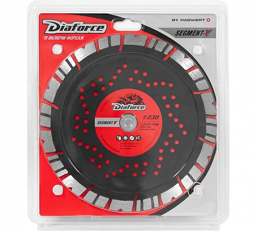 Диск алмазный 230х22,23х14x2,7 мм сухой рез DIAFORCE SEGMENT-V